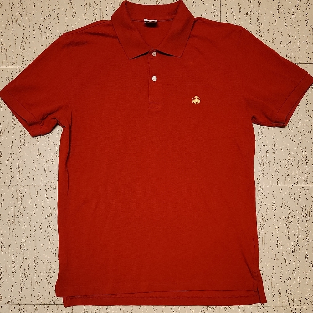 Brooks Brothers Red Embroidered 1/4 Button Down Slim Fit Polo Casual Dress Shirt